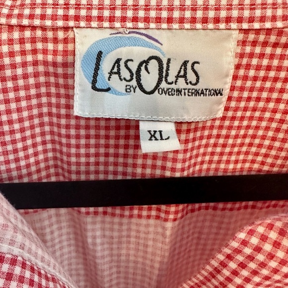 Women's Pink Checkered Button Down Shirt with Ladybug Accents XL - Picture 4 of 6